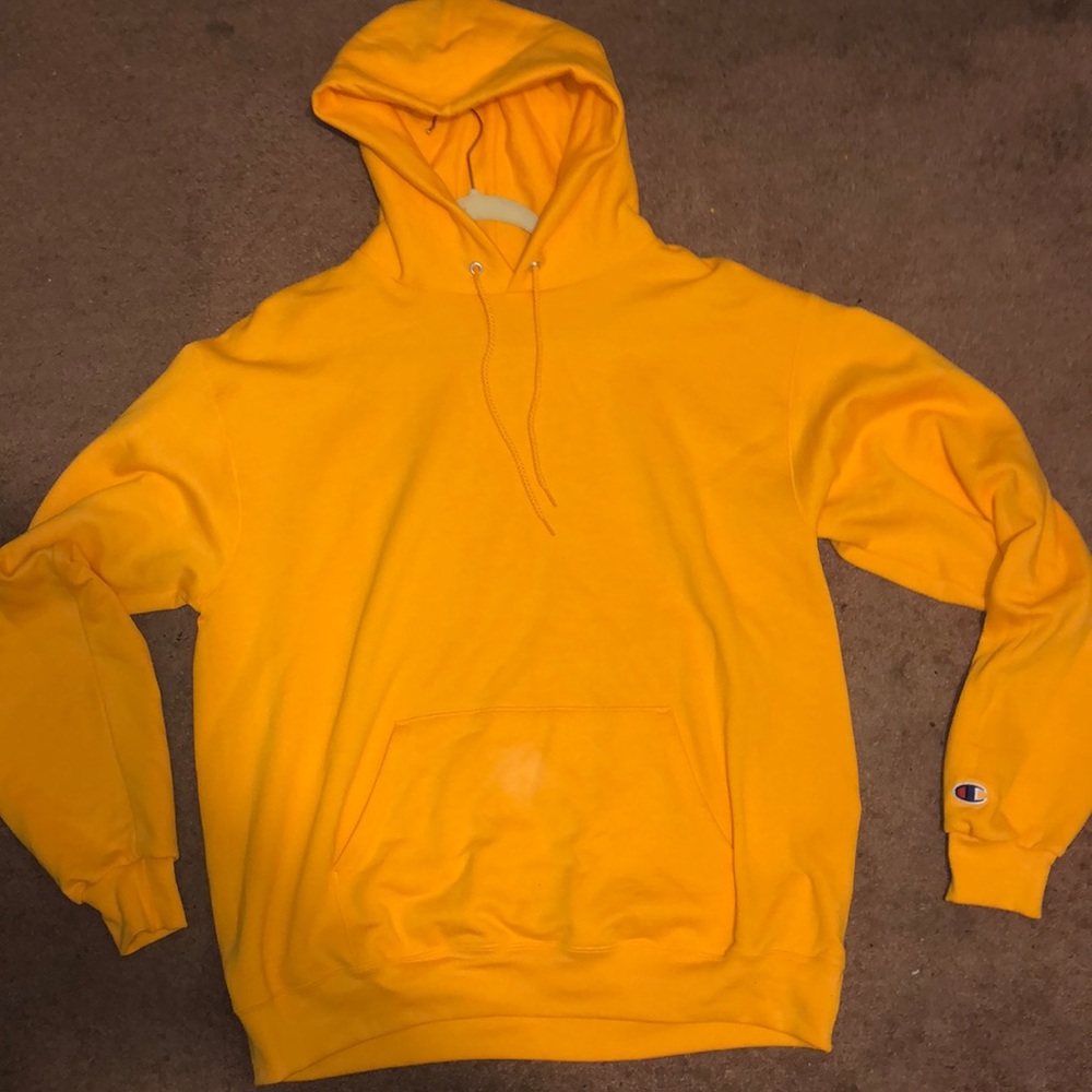 Yellow  Champion Hoodie Size L